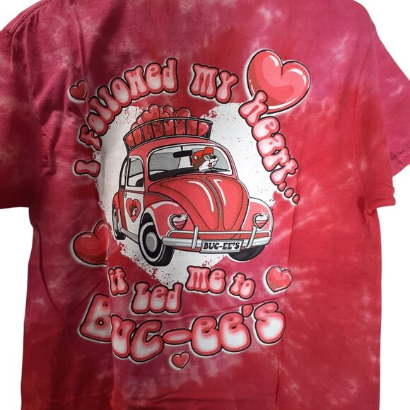 Buc-ee's Valentine's Day Tie-Dye Heart T-Shirt Womens Medium Multi S/S NWT - Picture 5 of 6